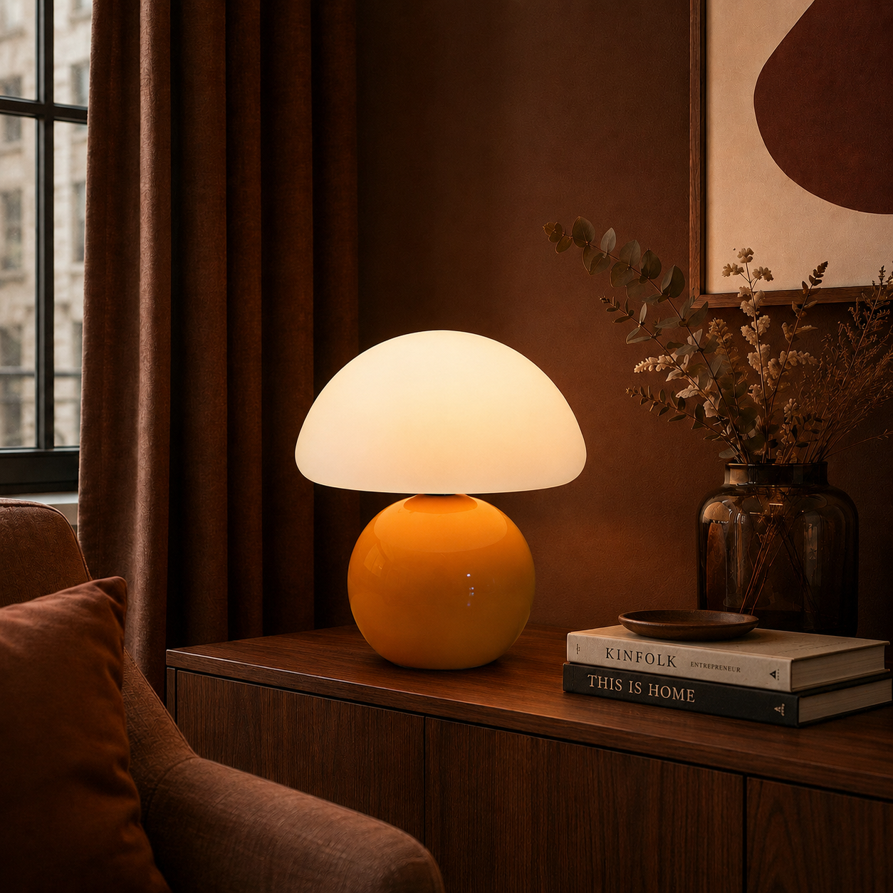 Bedroom Bedside Lamp Premium Cream Style Mushroom Table Lamp Decoration Ins Ancient Glazed Atmosphere Night Lamp Study Gift